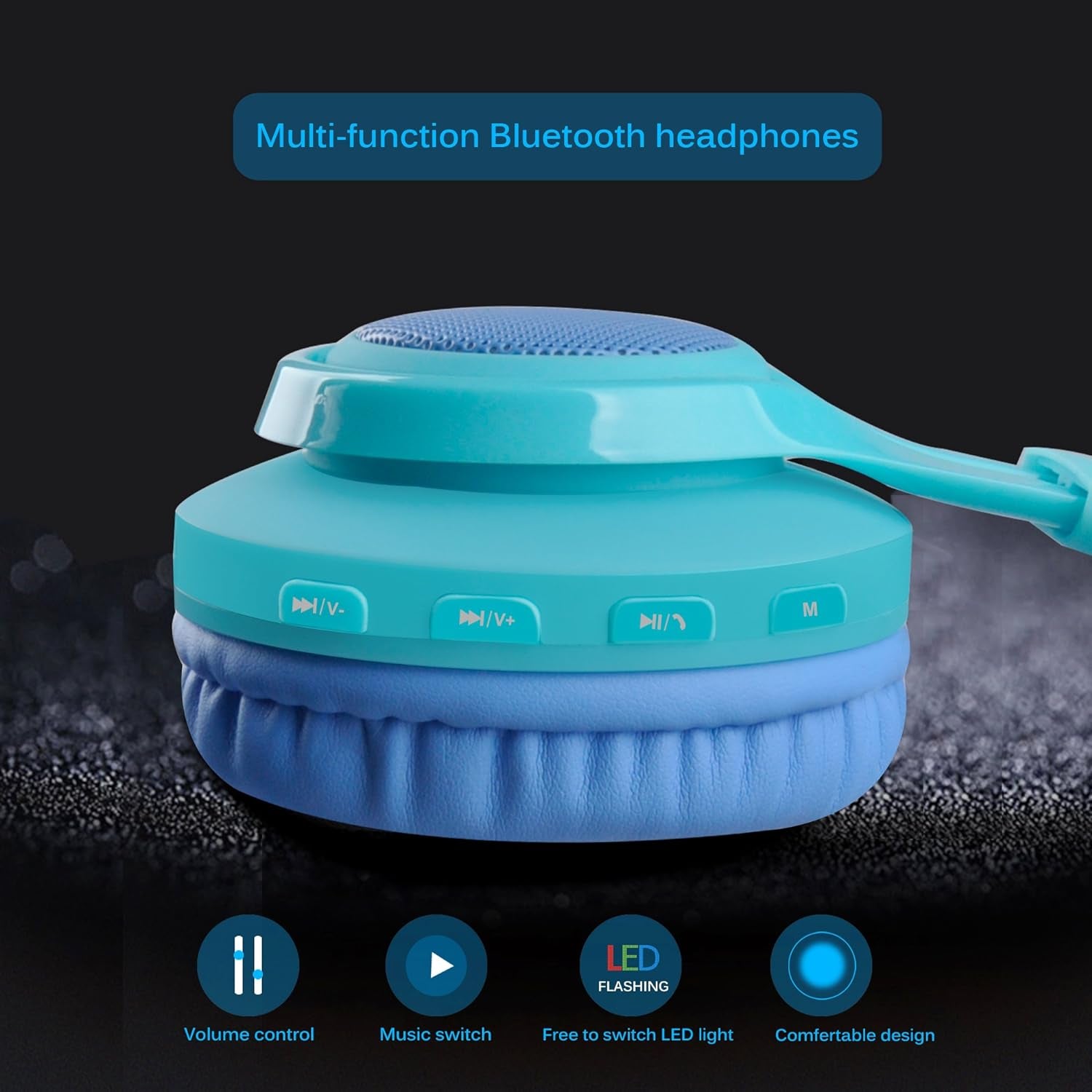 Kids LED Light-Up Wireless Bluetooth Headphones