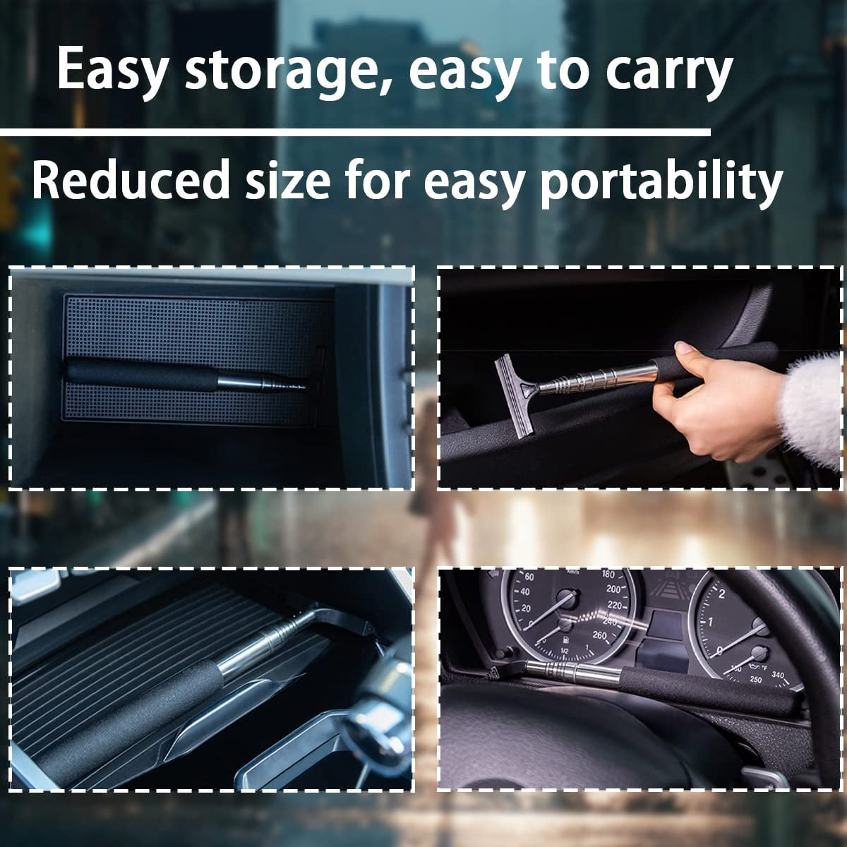 Telescopic Car Side Mirror Squeegee