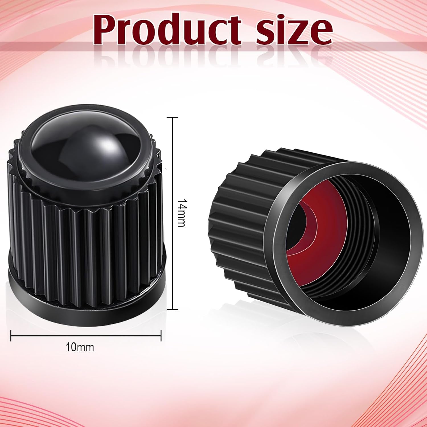 20-Pack Black Car & Bike Tire Valve Covers