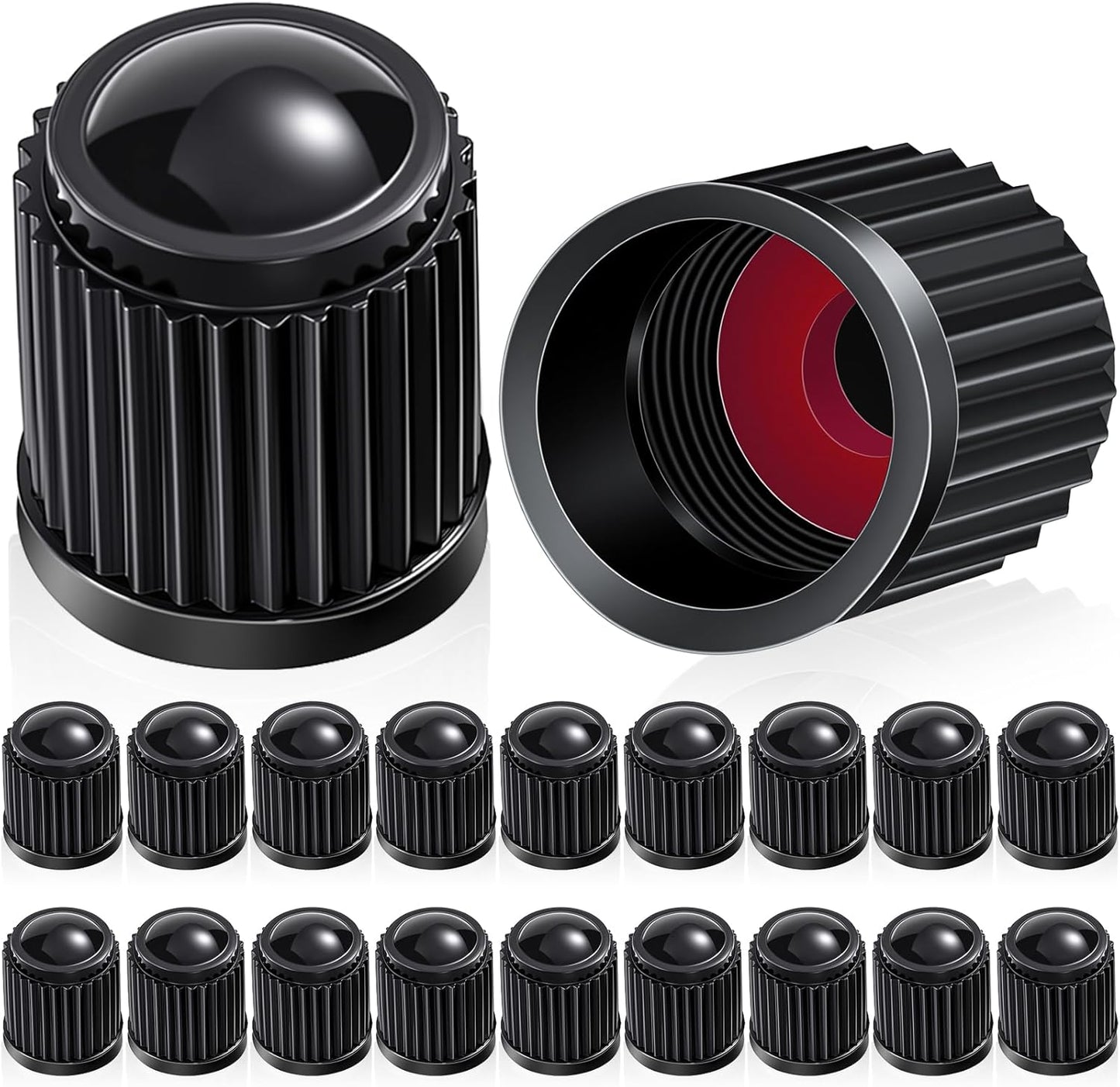 20-Pack Black Car & Bike Tire Valve Covers