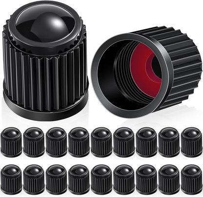 20-Pack Black Car & Bike Tire Valve Covers