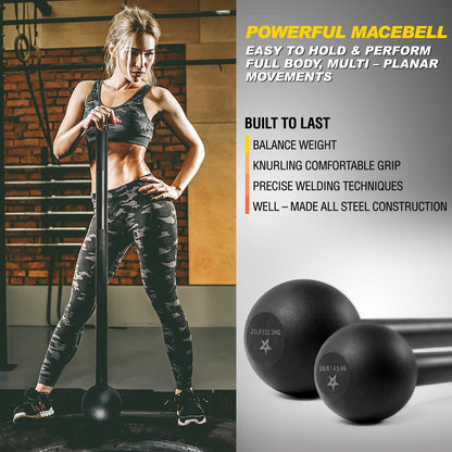 Steel Mace Workout Bell for Strength Training