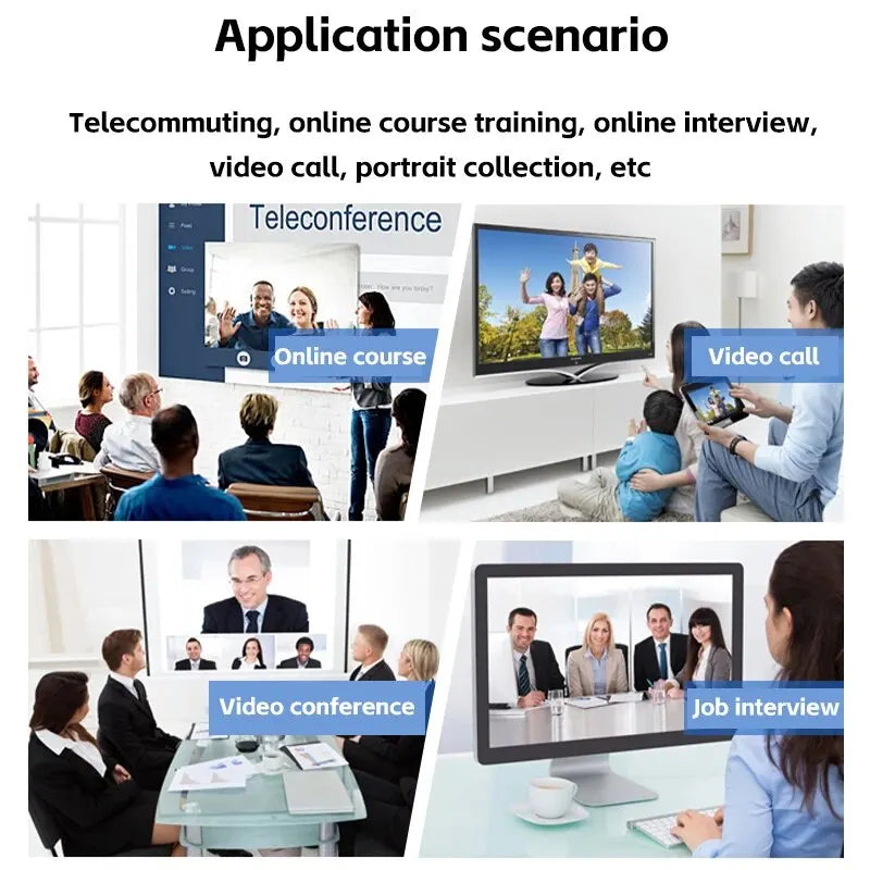 1080P HD USB Computer Camera with Built-in Microphone & Tripod