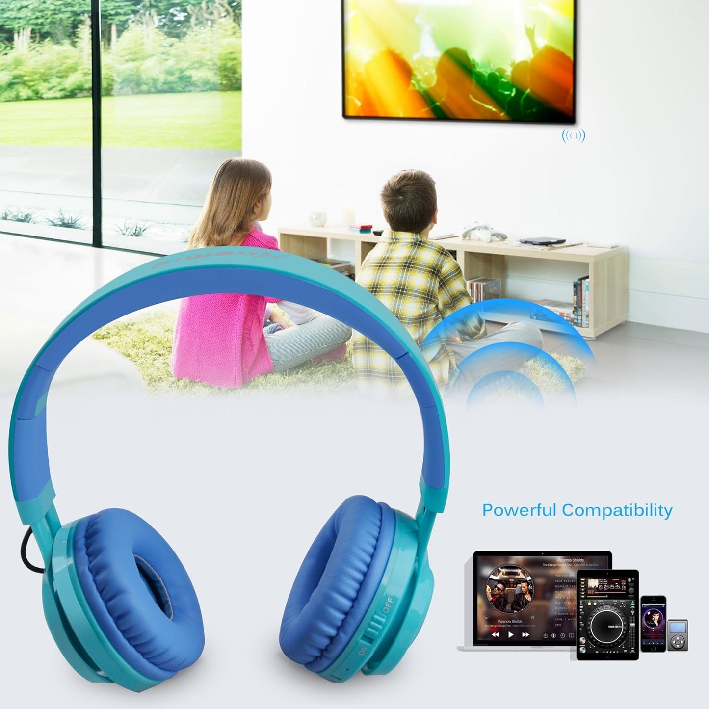 Kids LED Light-Up Wireless Bluetooth Headphones