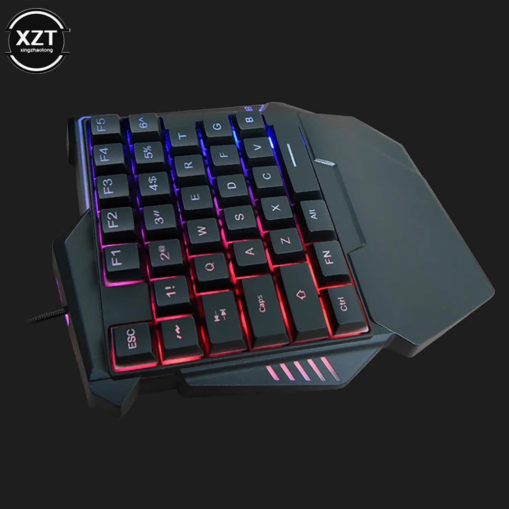 35-Key Mini Mechanical-Feel One-Handed Gaming Keyboard