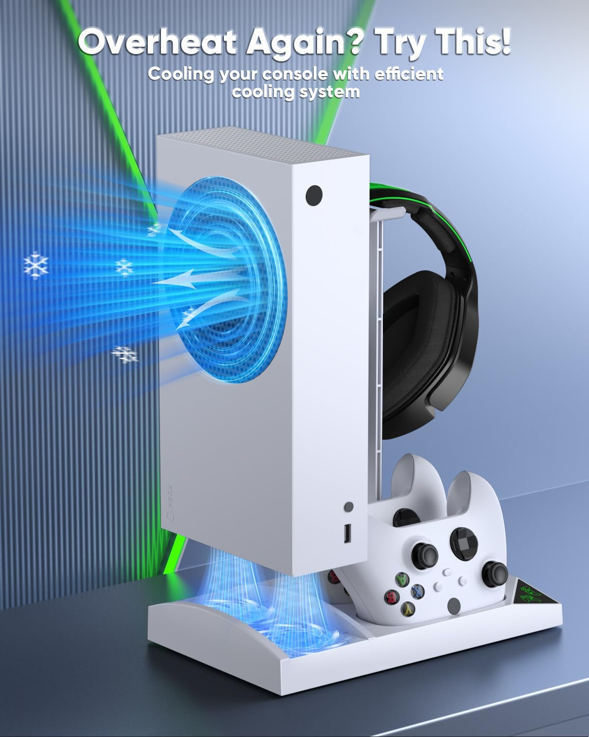 Vertical Cooling Stand & Dual Charging Dock for Xbox Series S