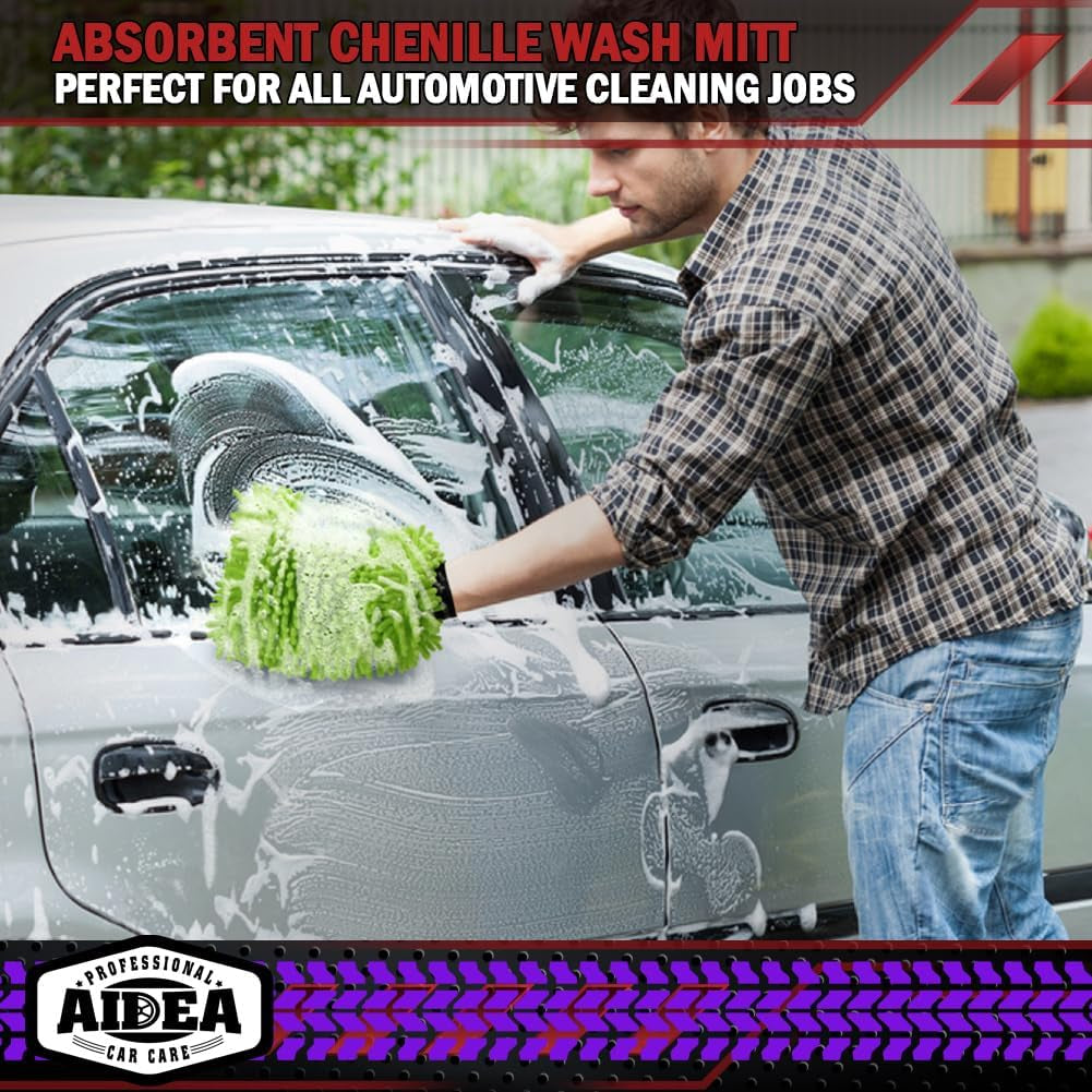 2-Pack Premium Microfiber Car Wash Mitts