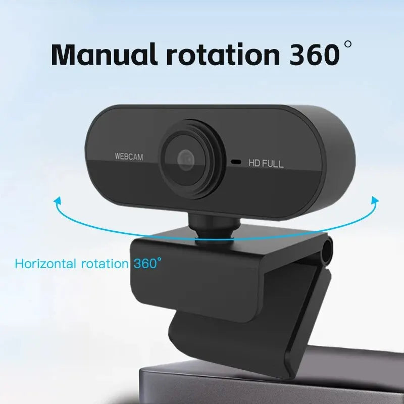 1080P HD USB Computer Camera with Built-in Microphone & Tripod