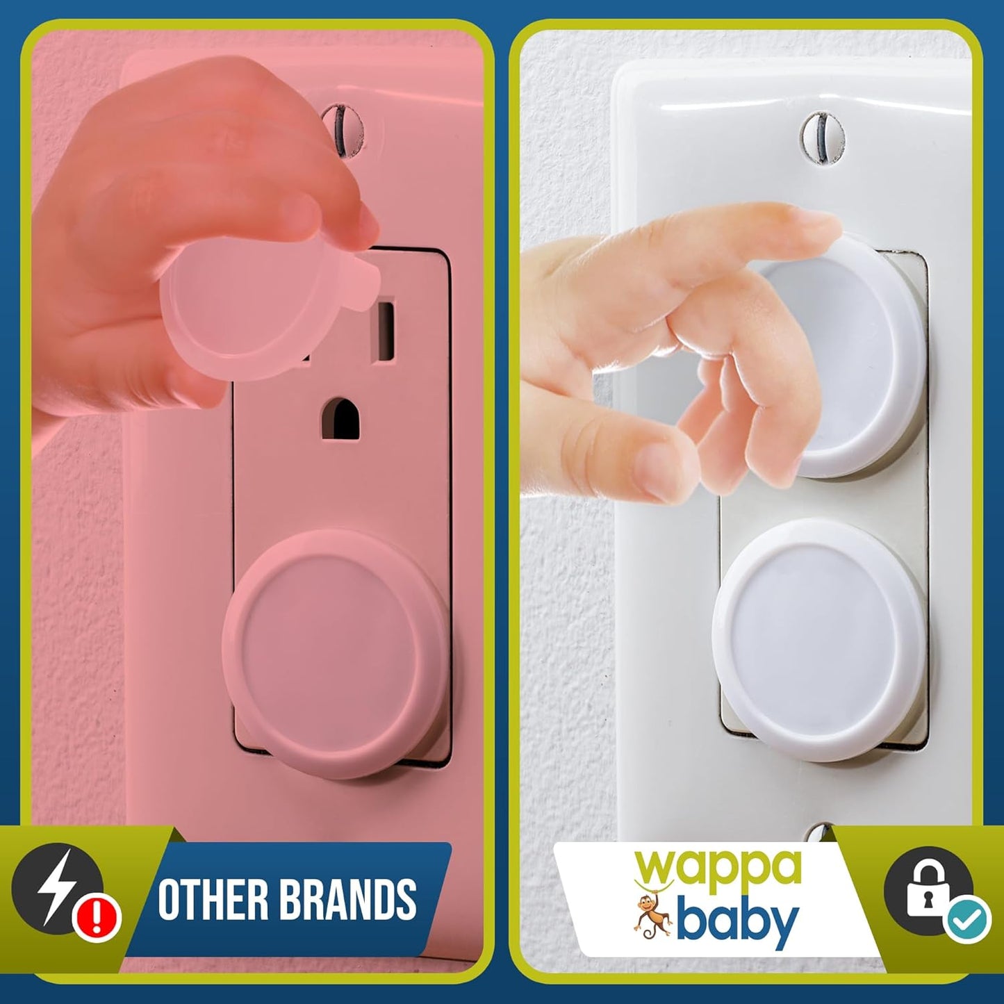 White Safety Socket Covers – 50 Pack