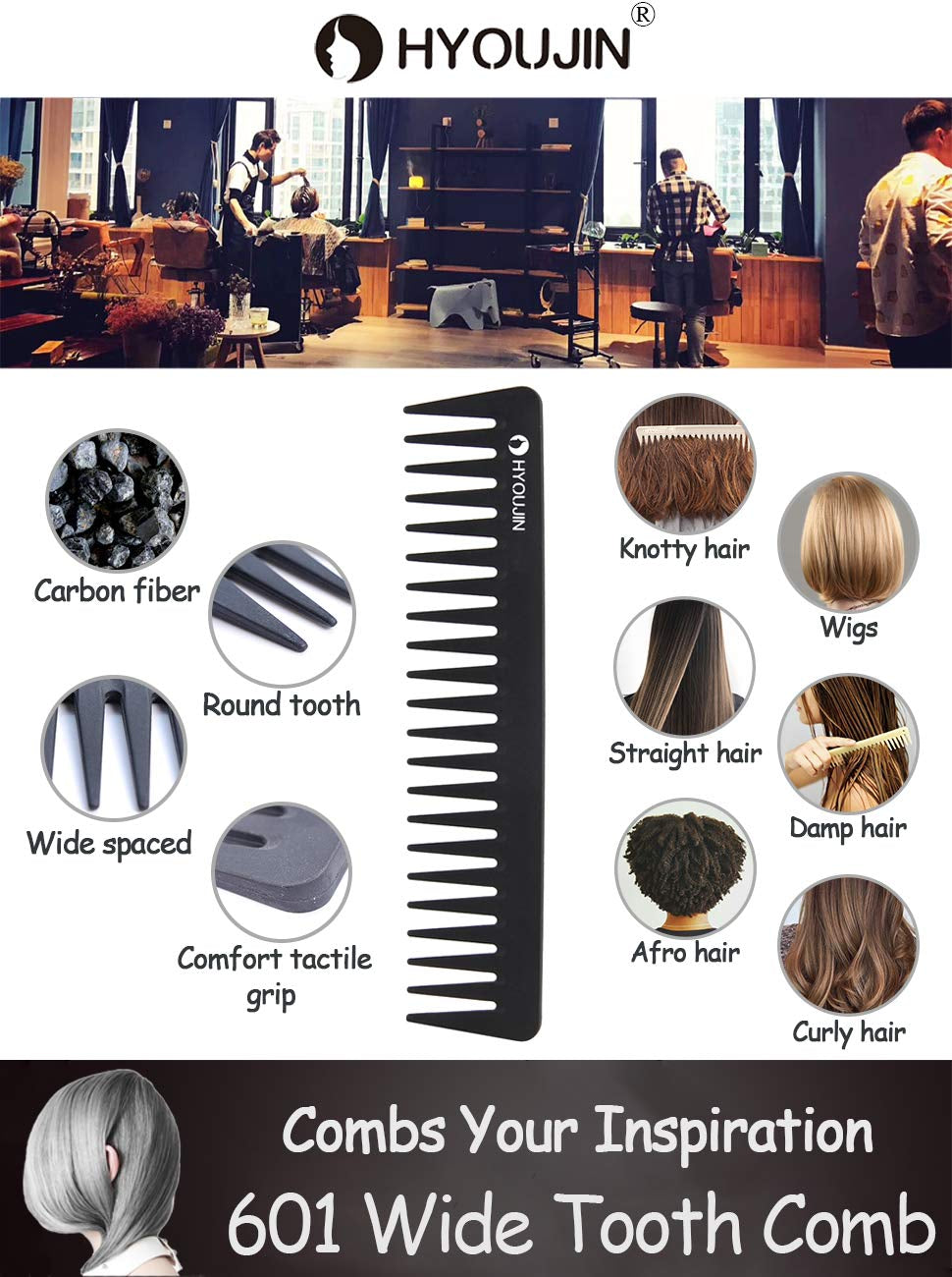 Wide-Tooth Detangling Comb (Anti-Static & Heat Resistant)