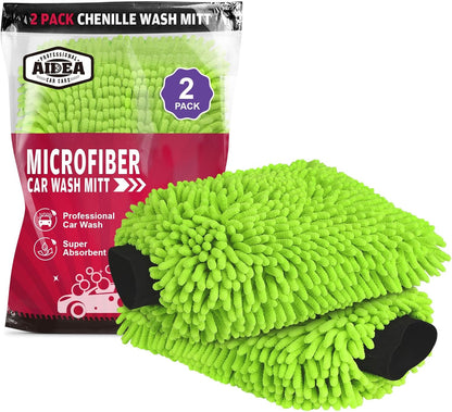 2-Pack Premium Microfiber Car Wash Mitts