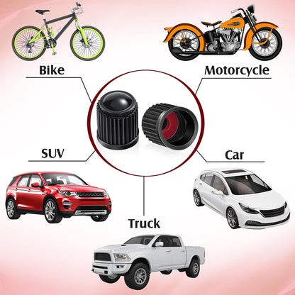 20-Pack Black Car & Bike Tire Valve Covers