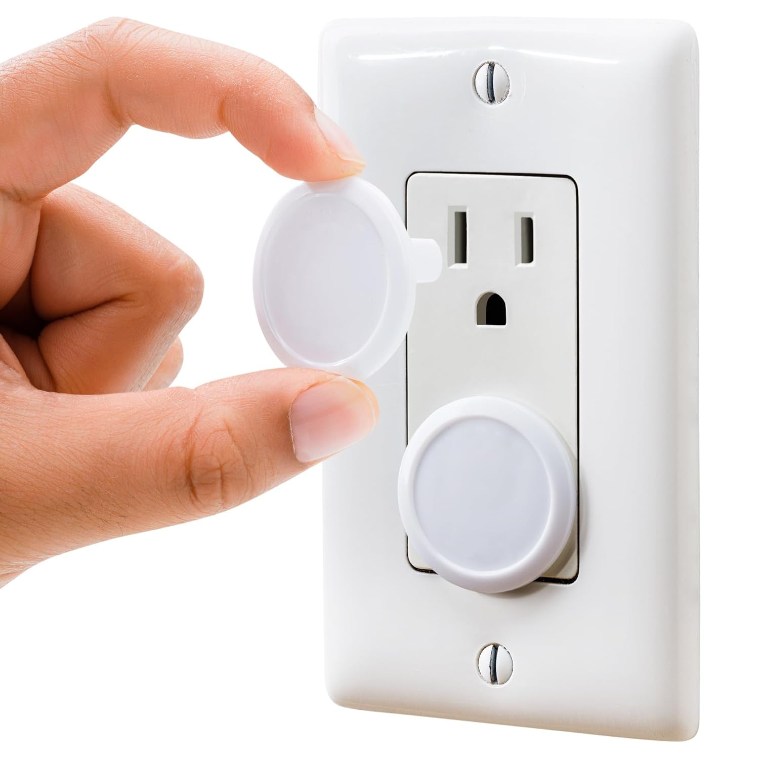 White Safety Socket Covers – 50 Pack