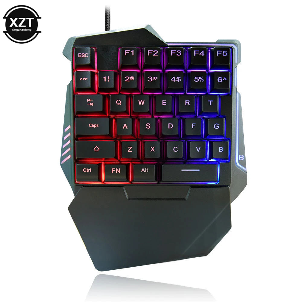 35-Key Mini Mechanical-Feel One-Handed Gaming Keyboard