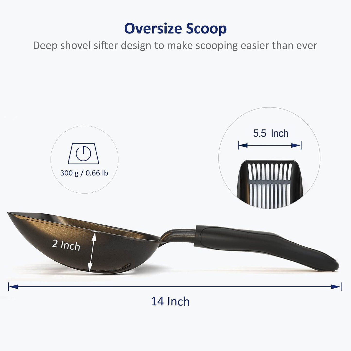 Large Non-Stick Aluminum Cat Litter Scoop