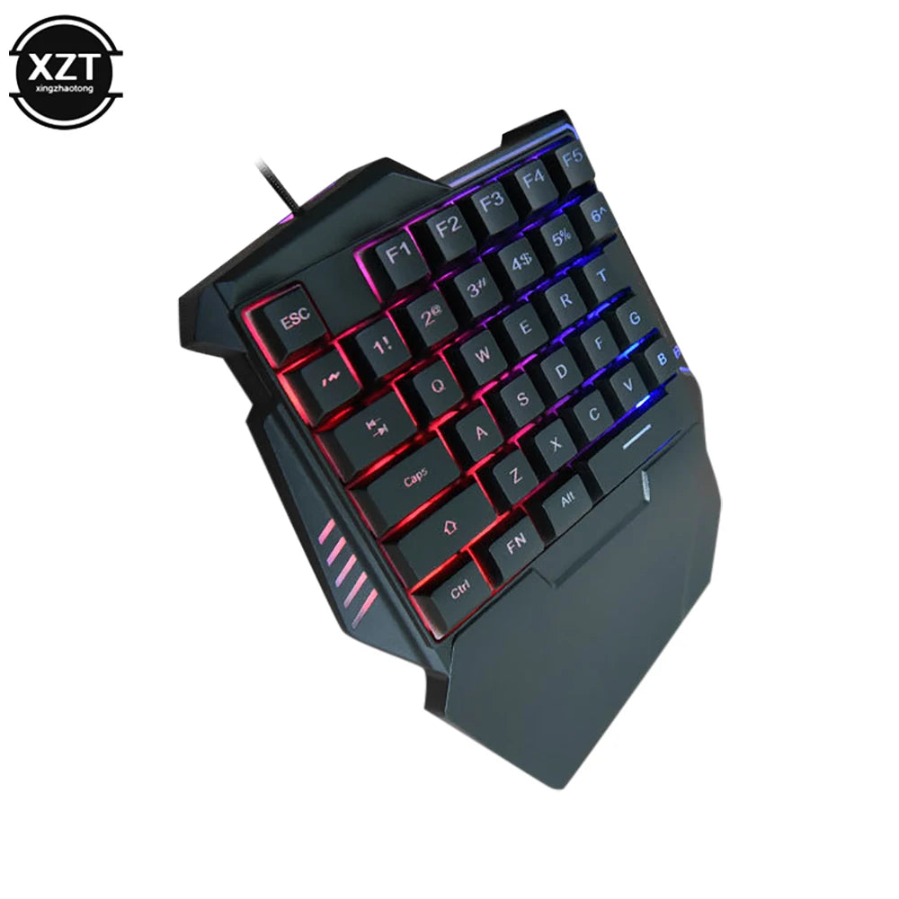 35-Key Mini Mechanical-Feel One-Handed Gaming Keyboard