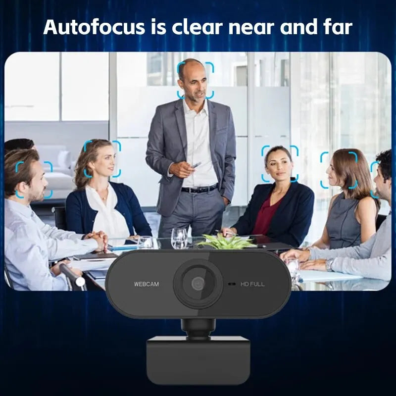 1080P HD USB Computer Camera with Built-in Microphone & Tripod