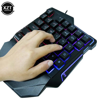 35-Key Mini Mechanical-Feel One-Handed Gaming Keyboard