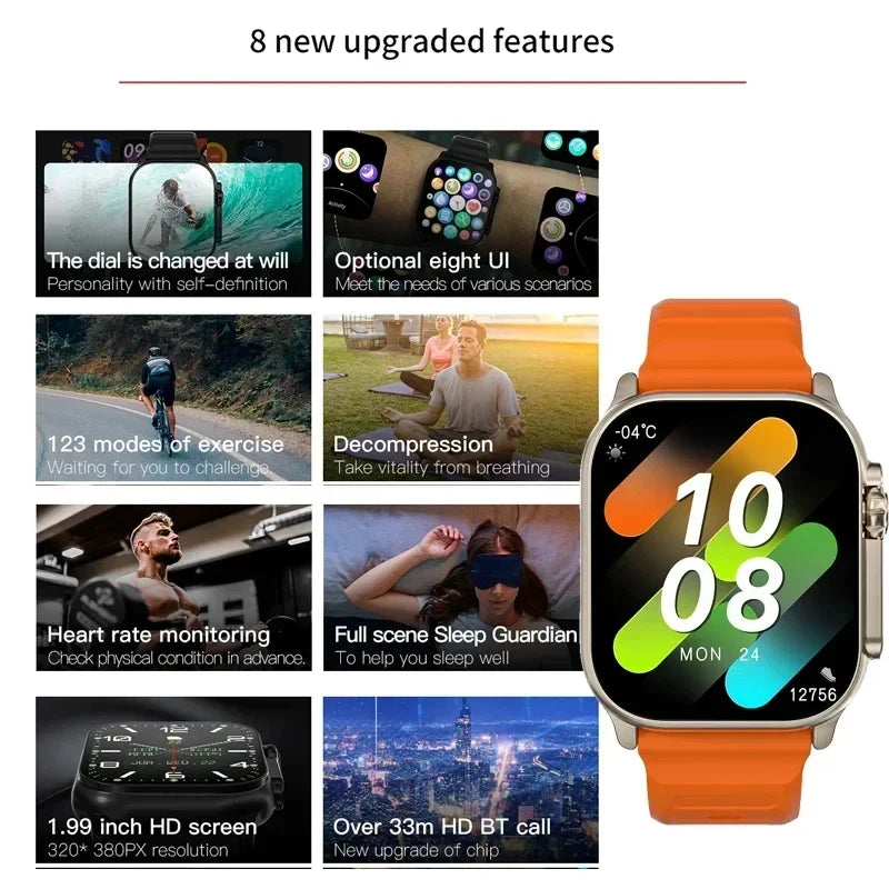 2.01" HD Bluetooth Smartwatch with Fitness Tracker